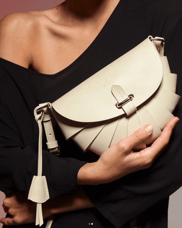 Ivory Leather Shoulder Bag